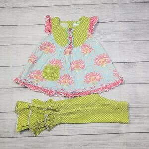 4T/5T Shrimp & Grits Floral/Polka Dot Outfit